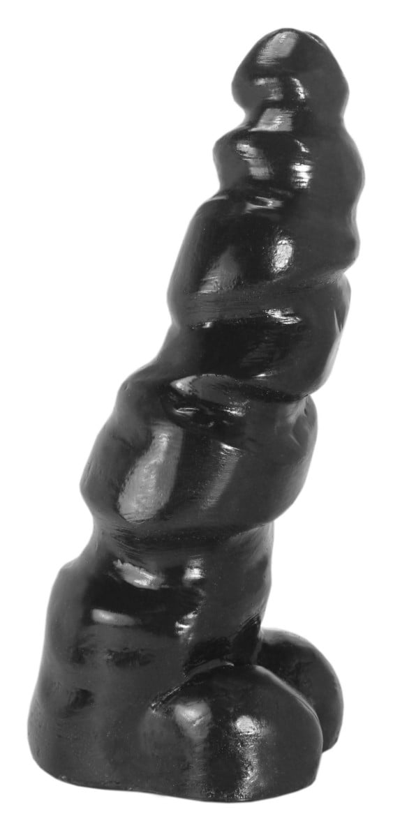 Monster Toys Predator, čierne vinylové dildo 27 x 3,8–8,4 cm