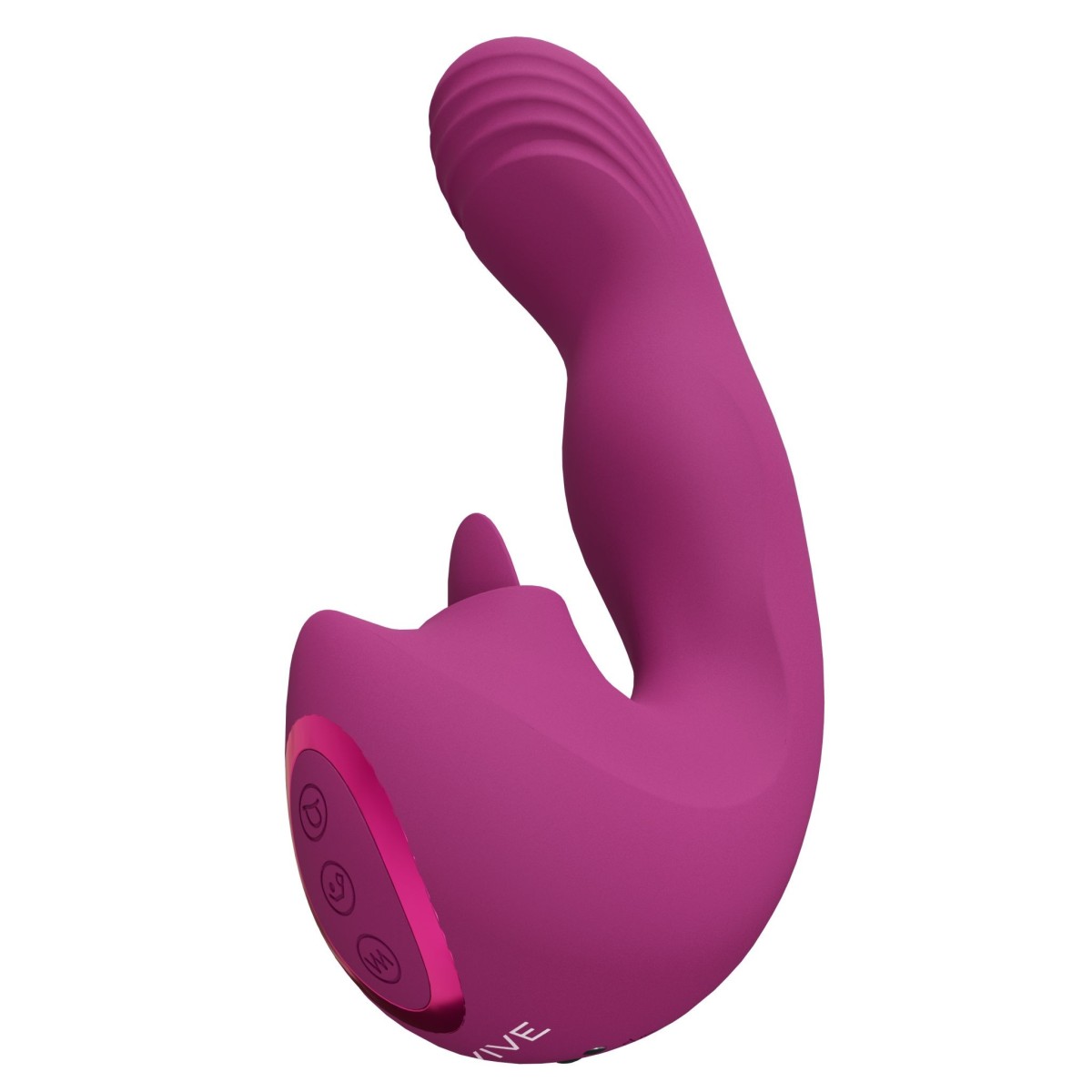 Multifunkčný vibrátor Vive Yumi ružový, silikónový vibrátor s pohyblivou hlavou a jazykom 16 x 3,5 cm