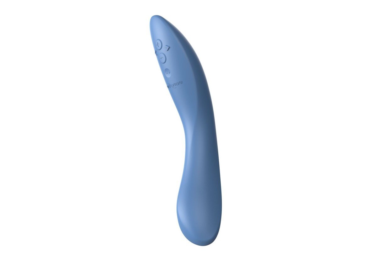 Vibrátor We-Vibe Rave 2 modrý, silikonový vibrátor na bod G 19,3 x 3,1 cm