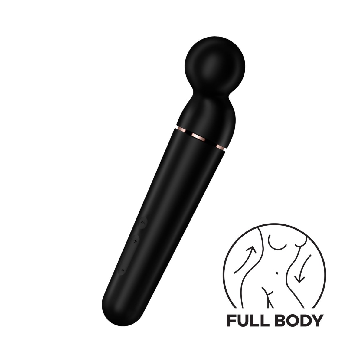 Masážní hlavice Satisfyer Planet Wand-er Black, silikonová XXL vibrační masážní hlavice