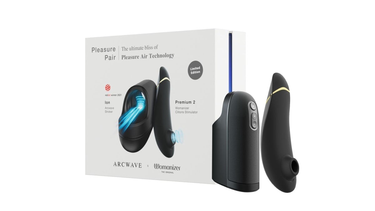Pleasure Pair: Arcwave Ion + Womanizer Premium 2, luxusní sada bezdotykového stimulátoru klitorisu a masturbátoru