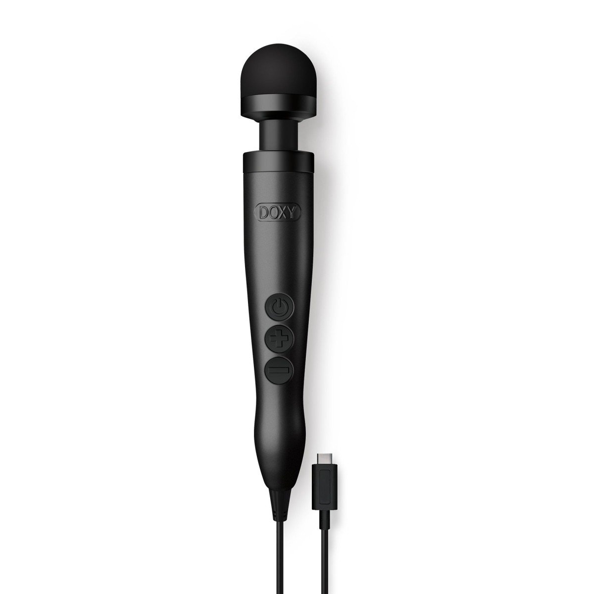Masážna hlavica Doxy 3 USB-C čierna, vibračná masážna hlavica 28 x 4,5 cm
