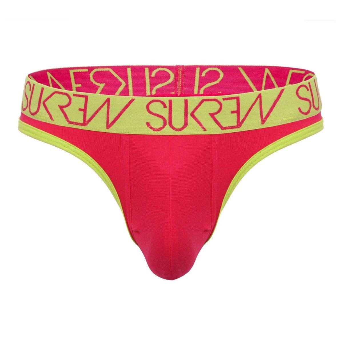 Pánská tanga Sukrew Raspberry Classic Thong L, červeno-zelená pánská tanga