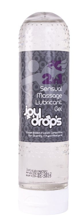 JoyDrops 2in1 Sensual Massage Lubricant Gel 125 ml, gel na vodní bázi s vitamínem E a aloe vera