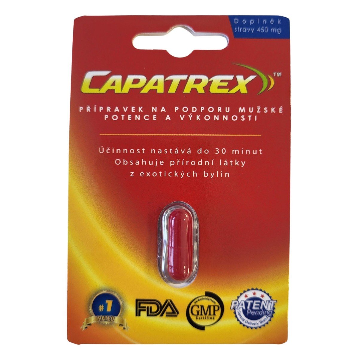 Capatrex 1 tobolka, rychlá podpora erekce a posílení libida