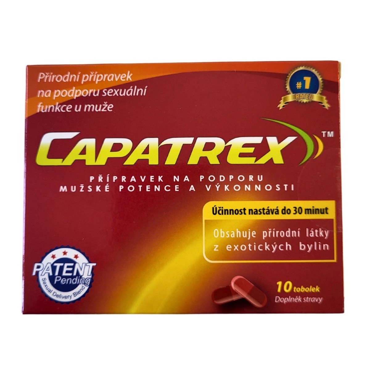 Capatrex 10 tobolek, rychlá podpora erekce a posílení libida