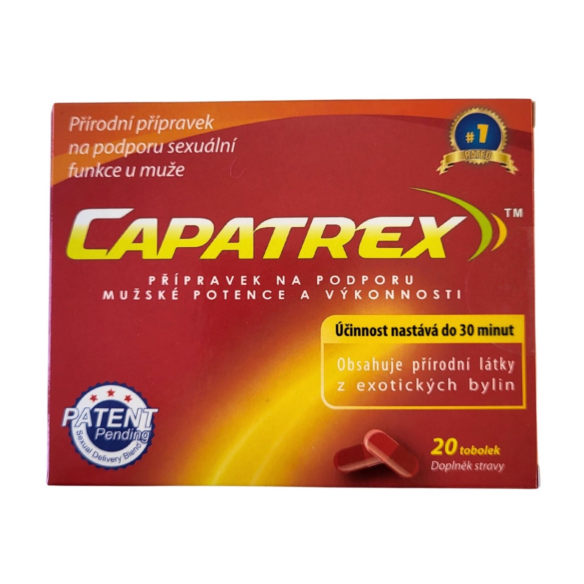 Capatrex 20 tobolek, rychlá podpora erekce a posílení libida