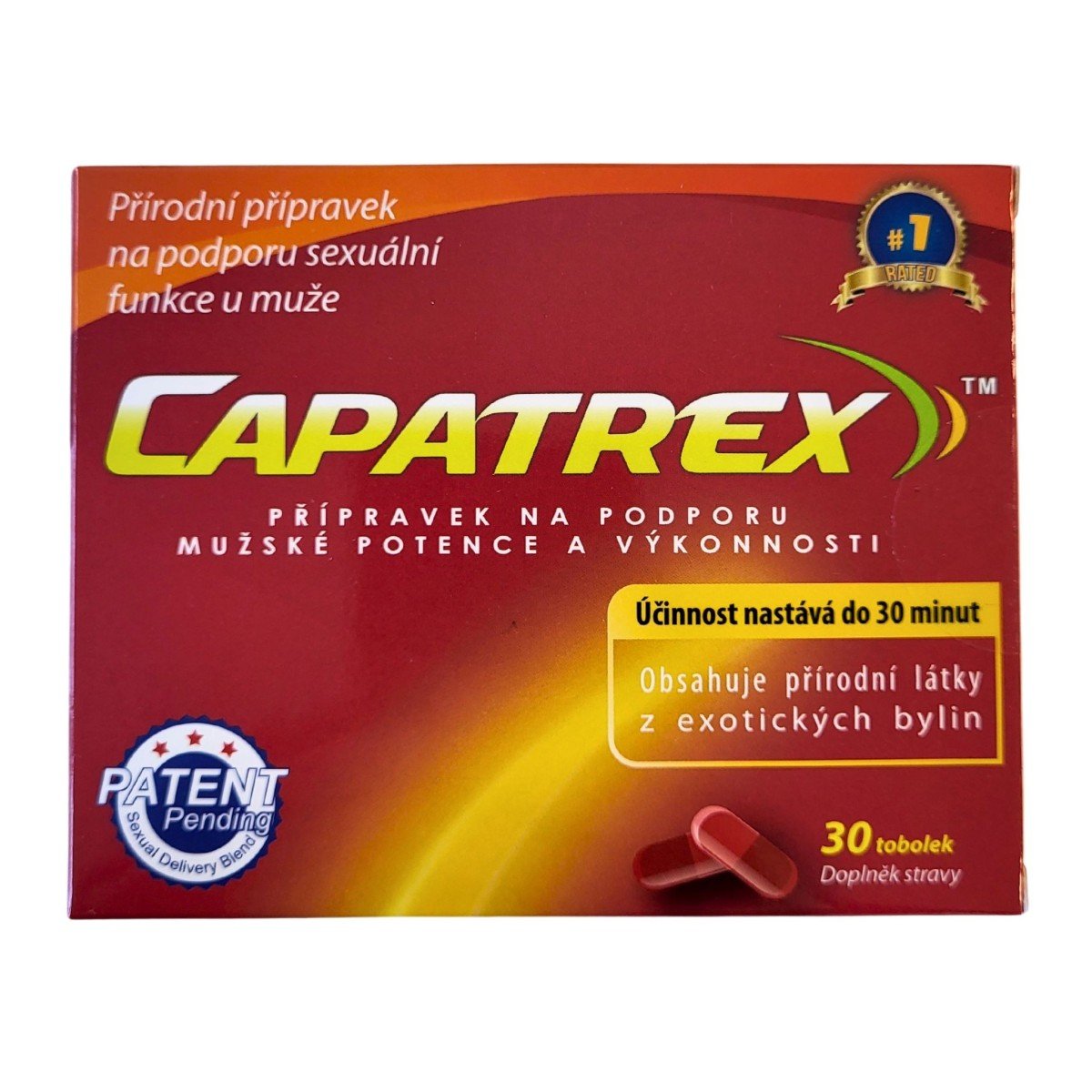 Capatrex 30 tobolek, rýchla podpora erekcie a zvýšenie libida