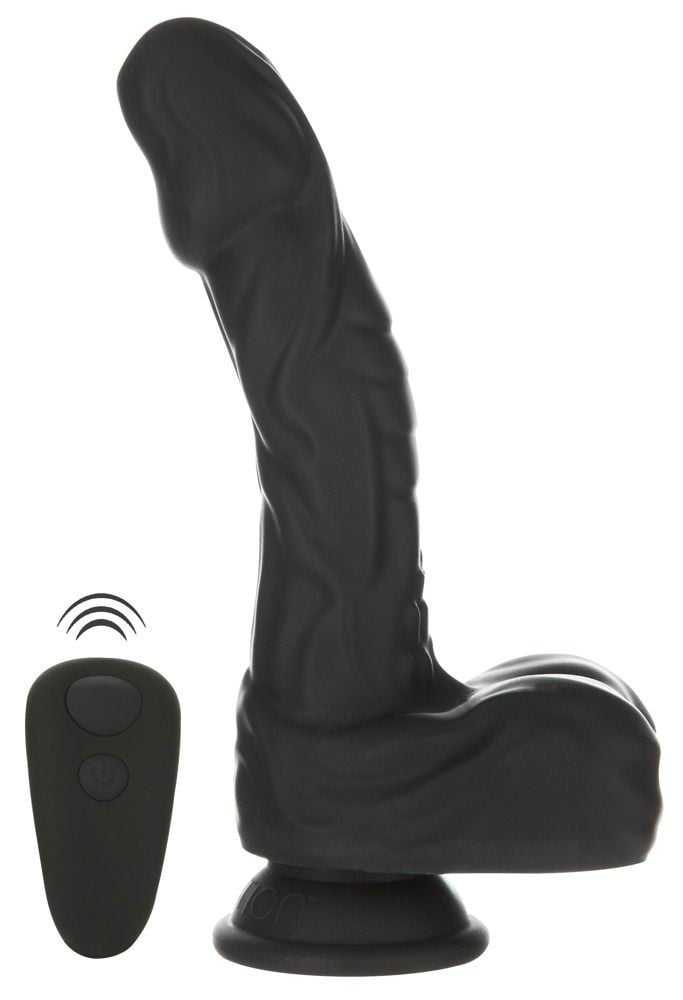 Naked Addiction 8.6″ Rotating & Thrusting Vibrating Dong, realistický přirážecí a rotační vibrátor s dálkovým ovládáním 22,8 x 3,7 cm