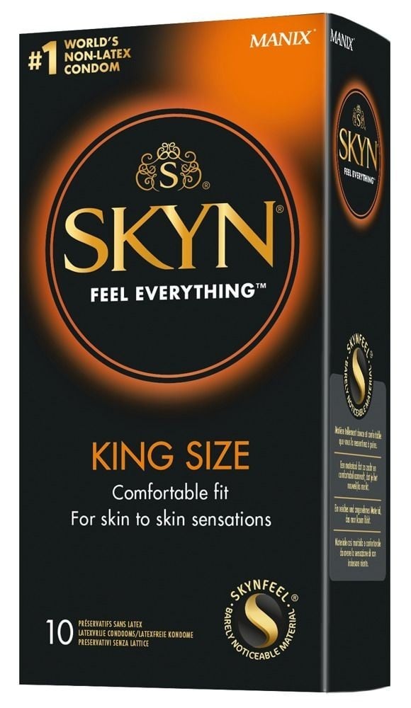 Skyn King Size 10 Pack, bezlatexové kondomy s nominální šířkou 56 mm