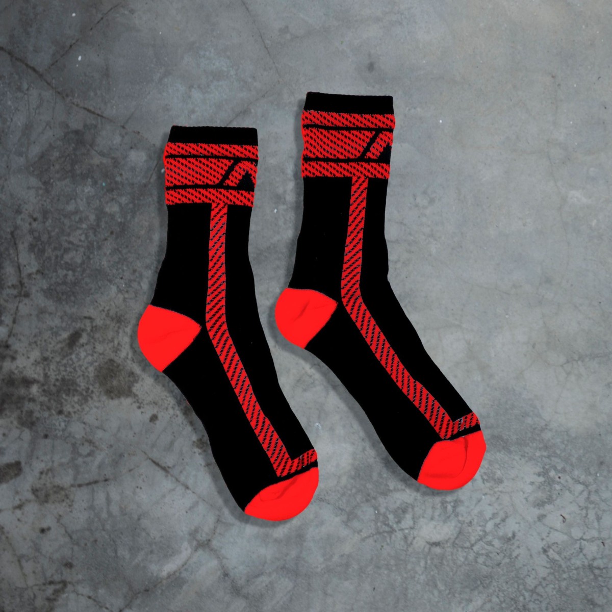 Ponožky AD Fetish ADF28 Fetish Sock černo-červené S/M, bavlněné ponožky