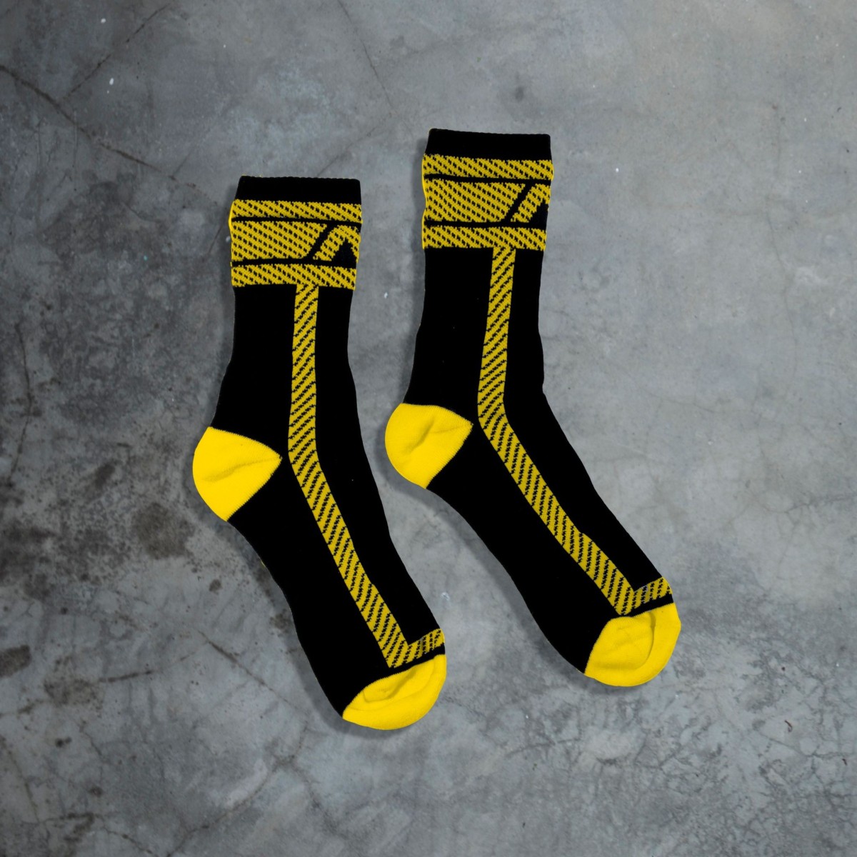 Ponožky AD Fetish ADF28 Fetish Sock černo-žluté S/M, bavlněné ponožky