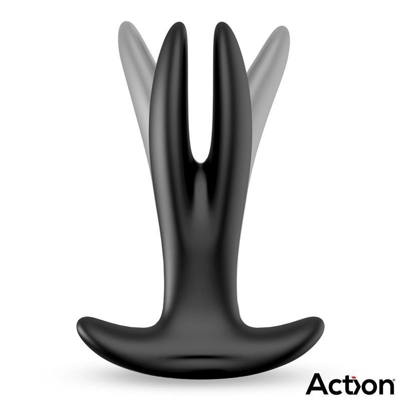 Action Pinsy Expandable Anal Plug, vibračný análny kolík na diaľkové ovládanie 13,5 x 3,7 cm