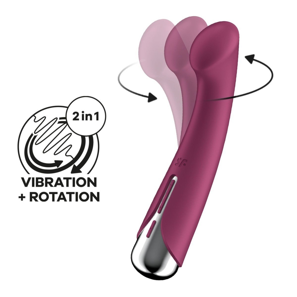 Vibrátor Satisfyer Spinning G-Spot 1 červený, silikonový vibrátor s rotační špičkou 16,5 x 3,5 cm