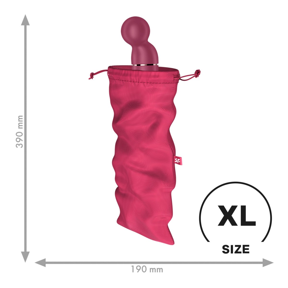 Vak na hračky Satisfyer Treasure Bag XL ružový, nylonový vak na erotické pomôcky 39 x 19 cm