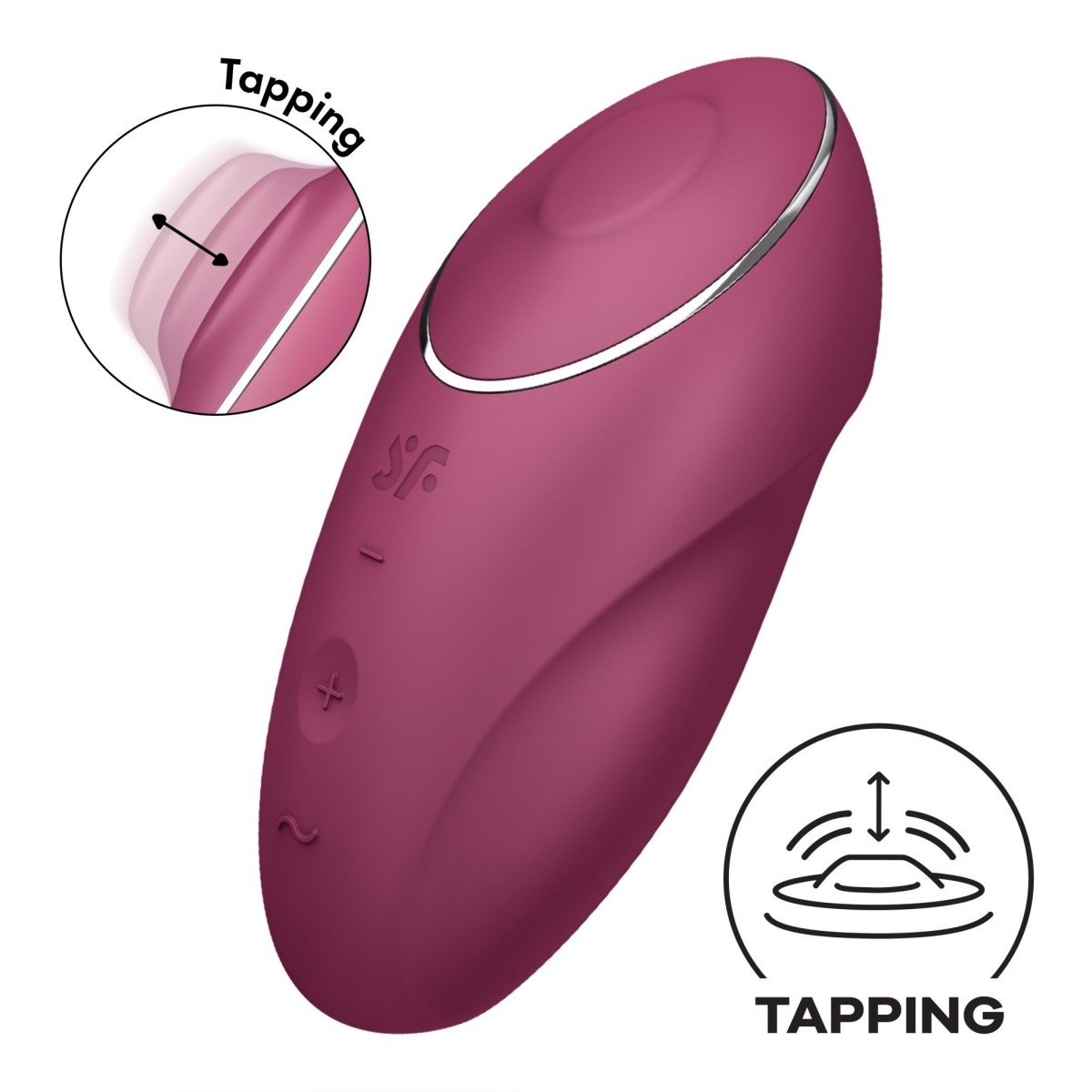 Satisfyer Tap & Climax 1 Lay-on Vibrator Red