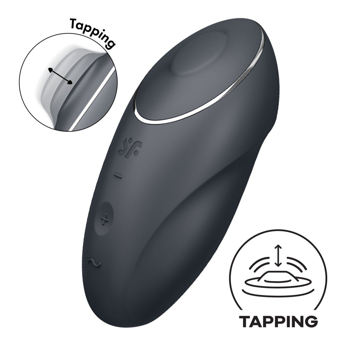 Přikládací vibrátor Satisfyer Tap & Climax 1 Grey