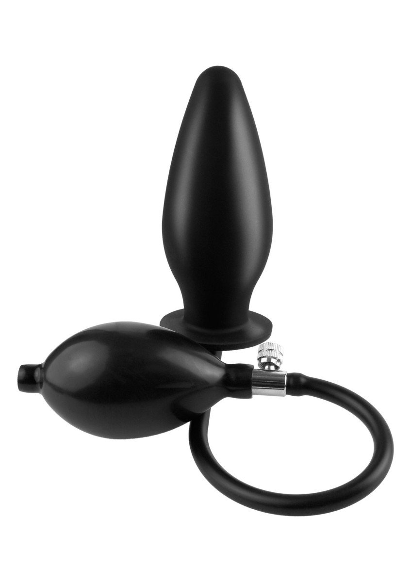 Anal Fantasy Collection Inflatable Silicone Plug Black, čierny silikónový nafukovací análny kolík 11 x 4,5 cm