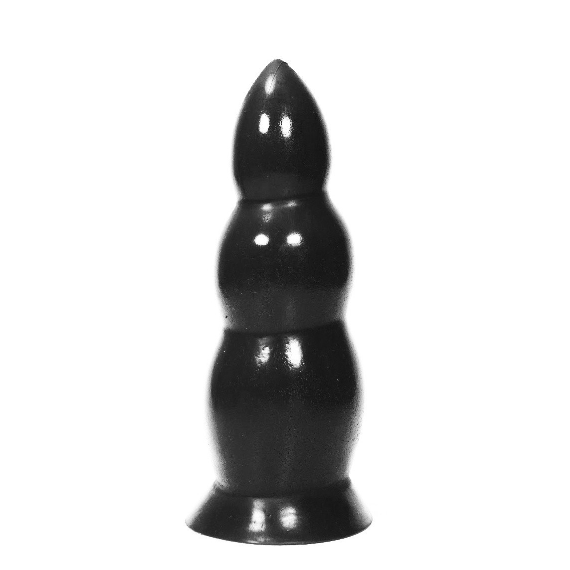 All Black AB37, čierne vinylové dildo 23 x 5–8 cm