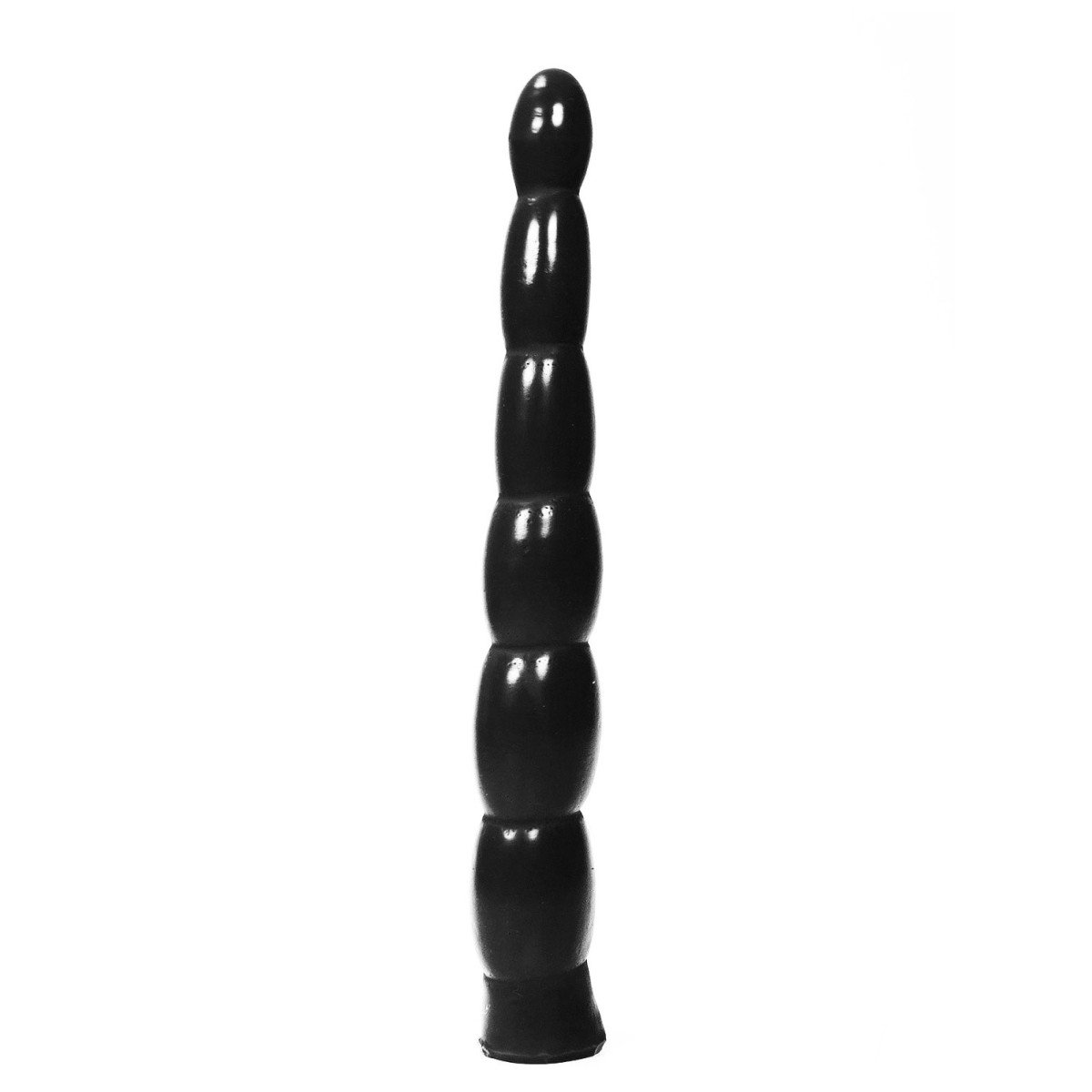 All Black AB16, černé vinylové dildo 32 x 3–4,1 cm