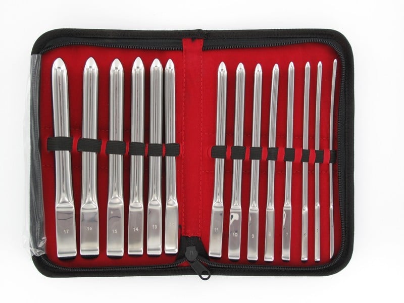 Slave4master Single End Dilator 14 Pcs Set 4–17 mm, set ocelových dilatátorů různých průměrů