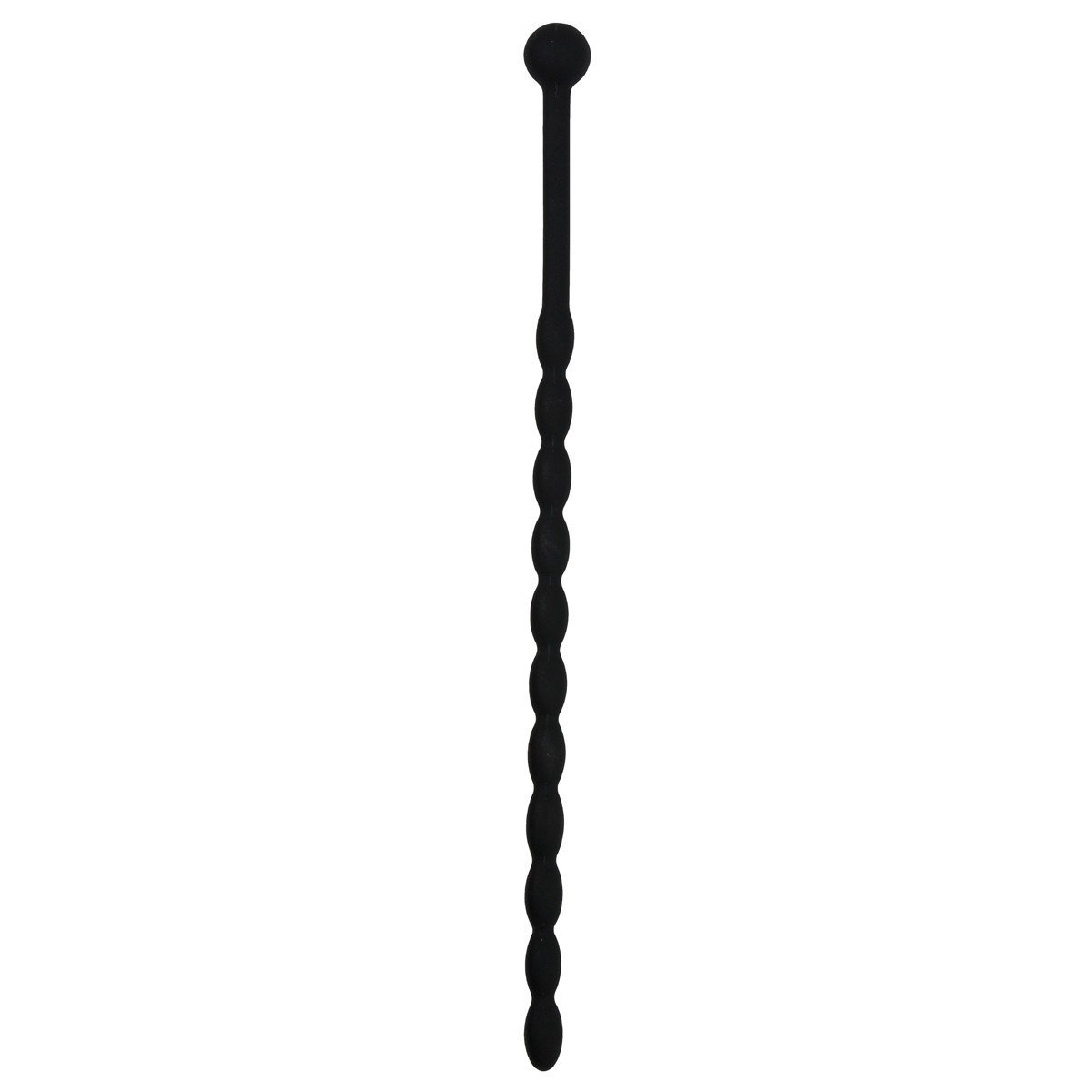 Sinner Gear Ribbed Silicone Dilator Black, čierny silikónový dilatátor 160 x 4–6 mm