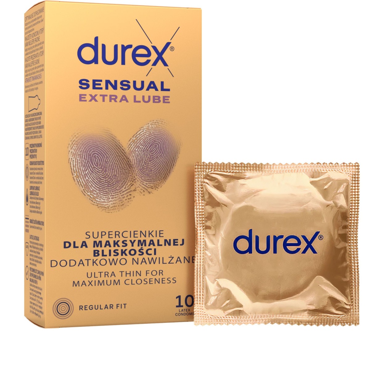 Kondomy Durex Sensual Extra Lube 10 ks