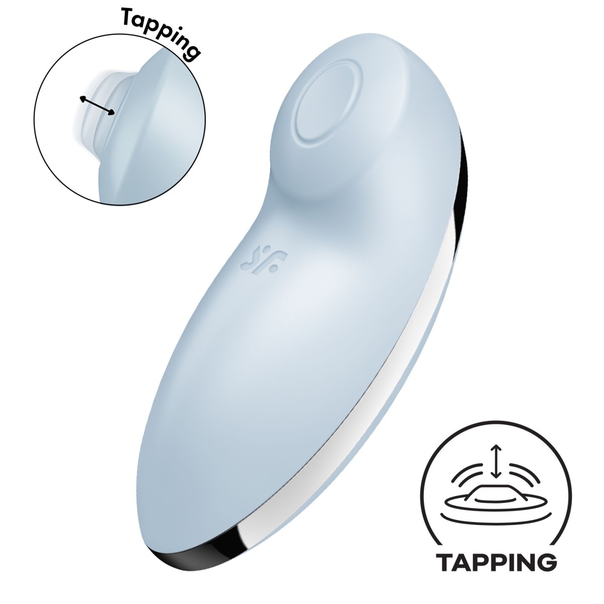 Přikládací vibrátor Satisfyer Tap & Climax 2 Blue