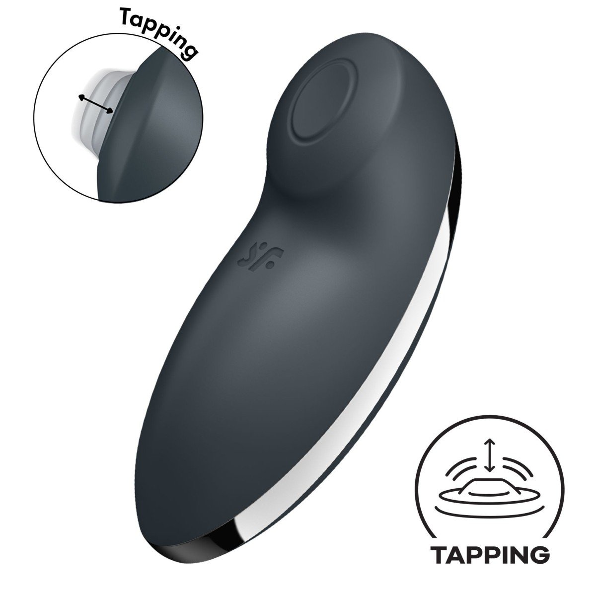 Prikladací vibrátor Satisfyer Tap & Climax 2 Grey