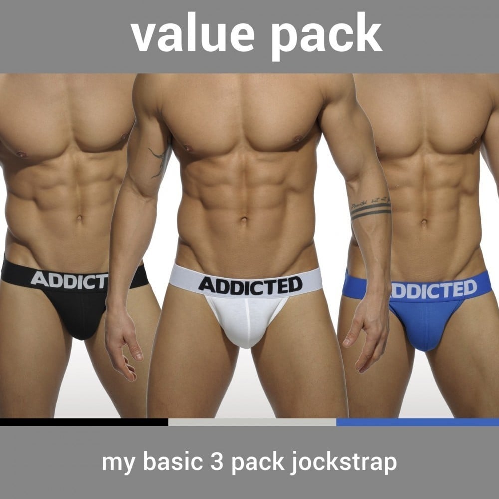 Jocksy Addicted AD422P My Basic 3 ks XXL, výhodné balení 3 pánských push-up jocksů