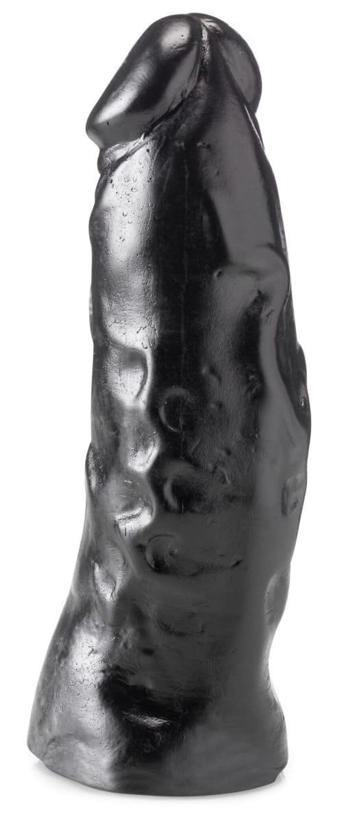 HardToys 11, čierne vinylové dildo 24,5 x 5,8–7,5 cm
