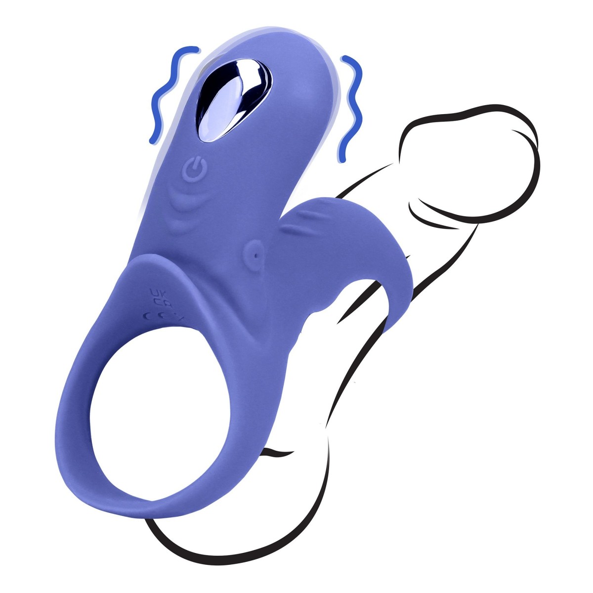 Vibrátor pro páry Loveline Vibrating Cockring with Clit Stimulation