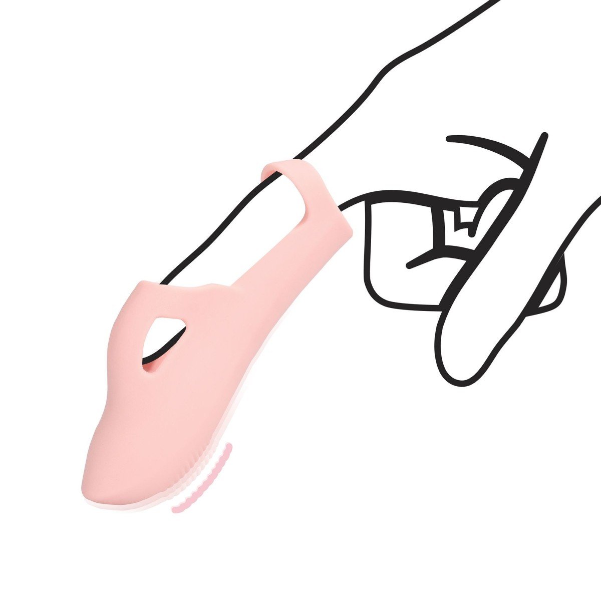 Prstový vibrátor Loveline Silicone Ribbed Finger