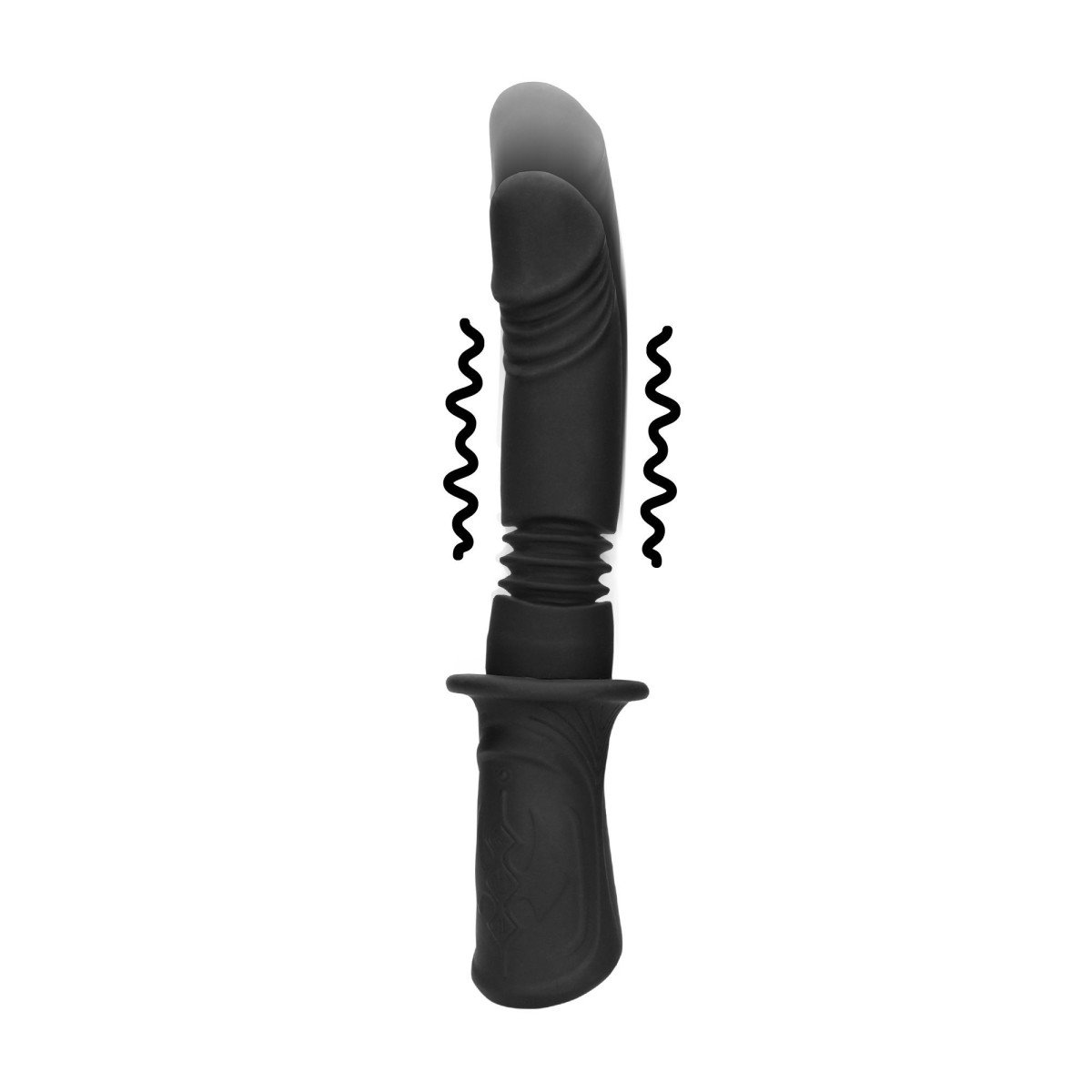 Ouch! Handheld Silicone Vibrating and Thrusting Dildo