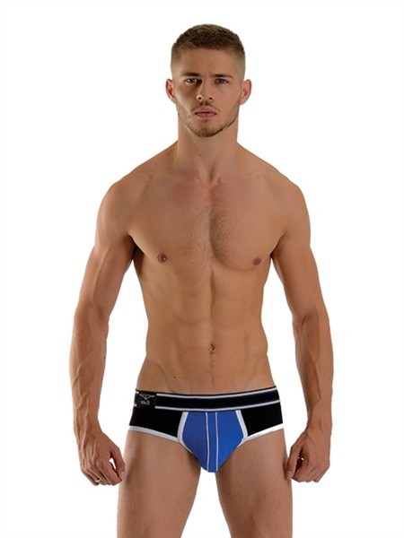 Slipy Mister B URBAN Bronx Brief černo-modré S, pánské bavlněné slipy