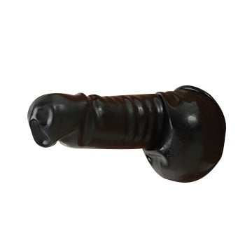 Mister B Rubber Cock and Ball Sheath Plain, černý latexový návlek na penis a varlata