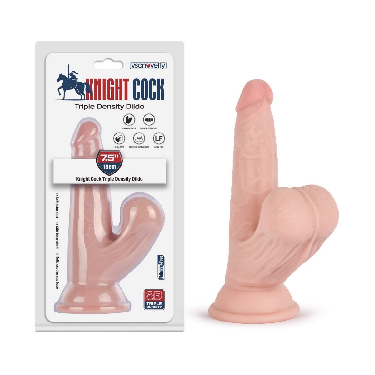 VscNovelty Knight Cock Triple Density Dildo 7.5″