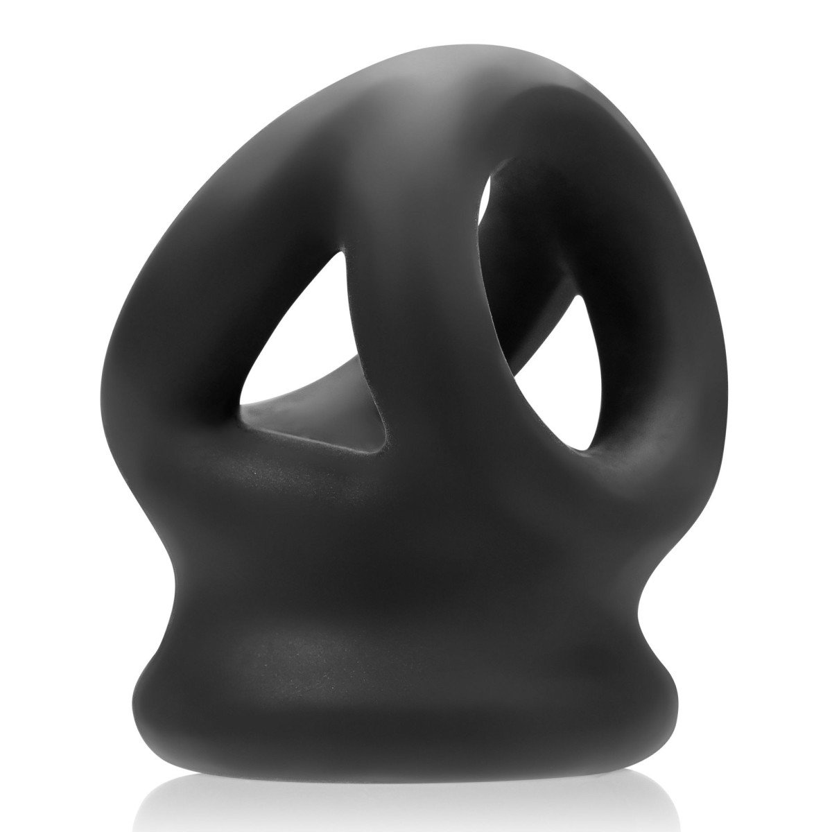 Erekční kroužek a natahovač varlat Oxballs Tri-Squeeze černý, elastický erekční kroužek na penis a varlata