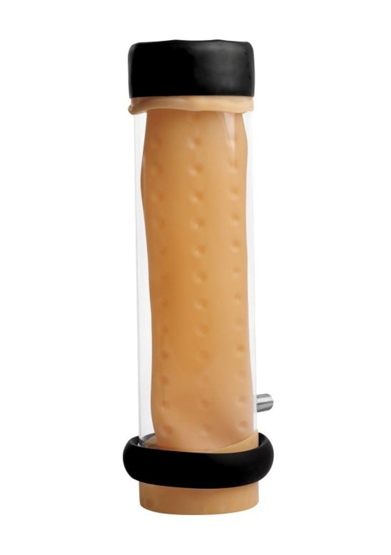 LoveBotz Milker Cylinder with Textured Sleeve, nadstavec pre masturbačný stroj The Milker