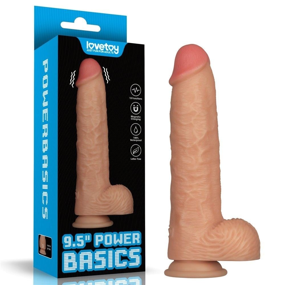 Lovetoy 9.5″ Power Basics Vibrating Dildo