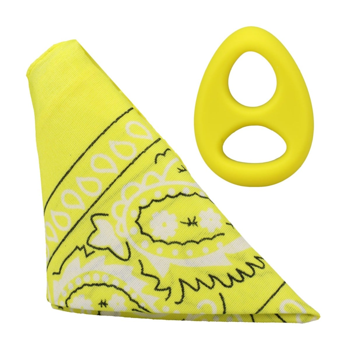 Rock Solid The Code Silicone C-Ring with Hanky Bandana Yellow