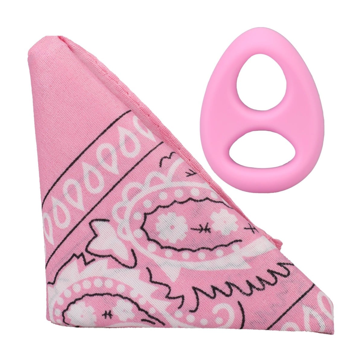 Rock Solid The Code Silicone C-Ring with Hanky Bandana Pink