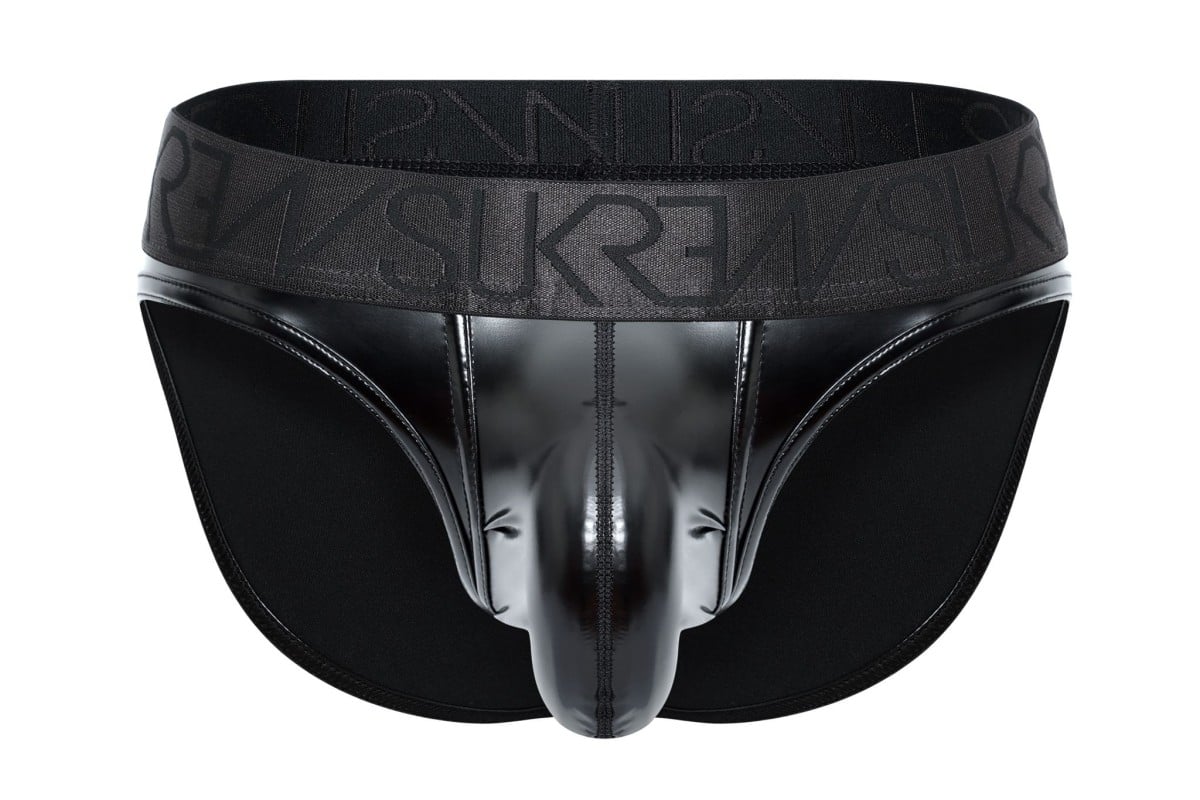 Slipy Sukrew Wet Look Classic Brief Fetish Black