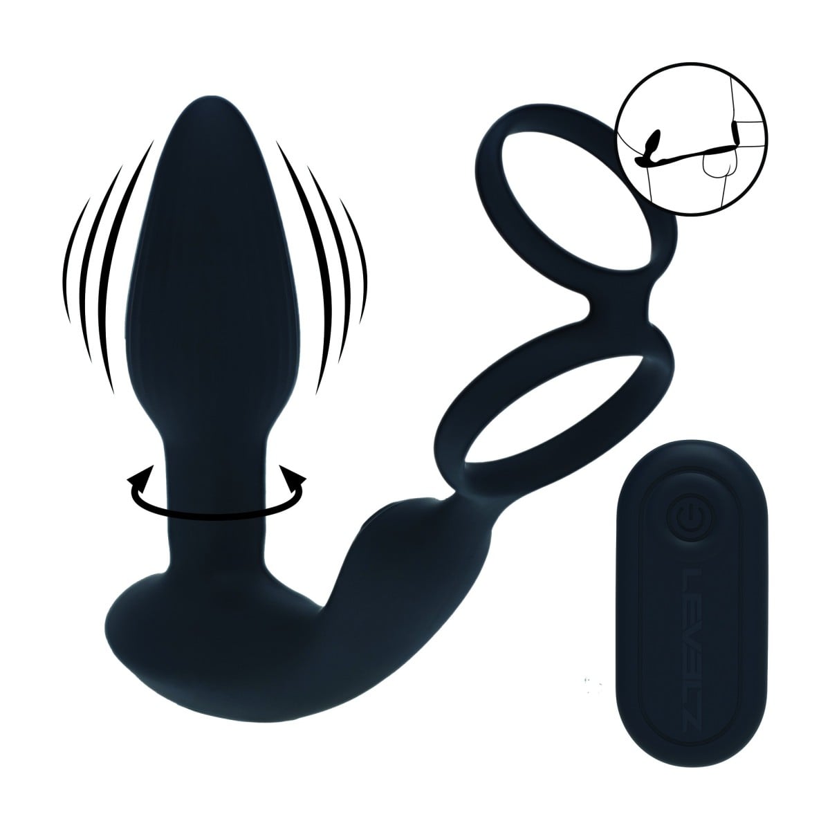 Levelz Dual Vibrating Prostate Stimulator with Cock Ring