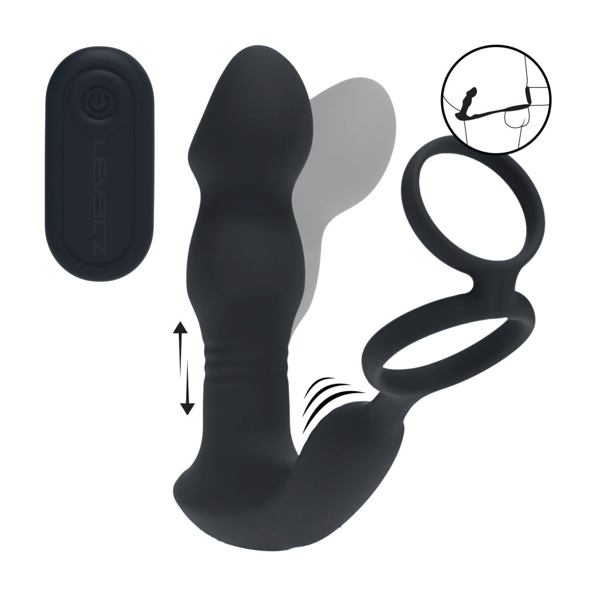 Vibračný stimulátor prostaty Levelz Remote Controlled Prostate Stimulator With Cock Ring