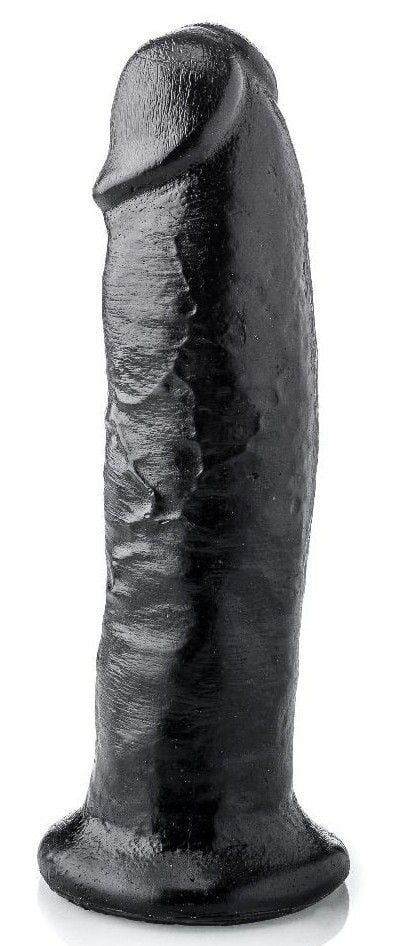 HardToys Kurtis, čierne vinylové dildo 25 x 6 cm