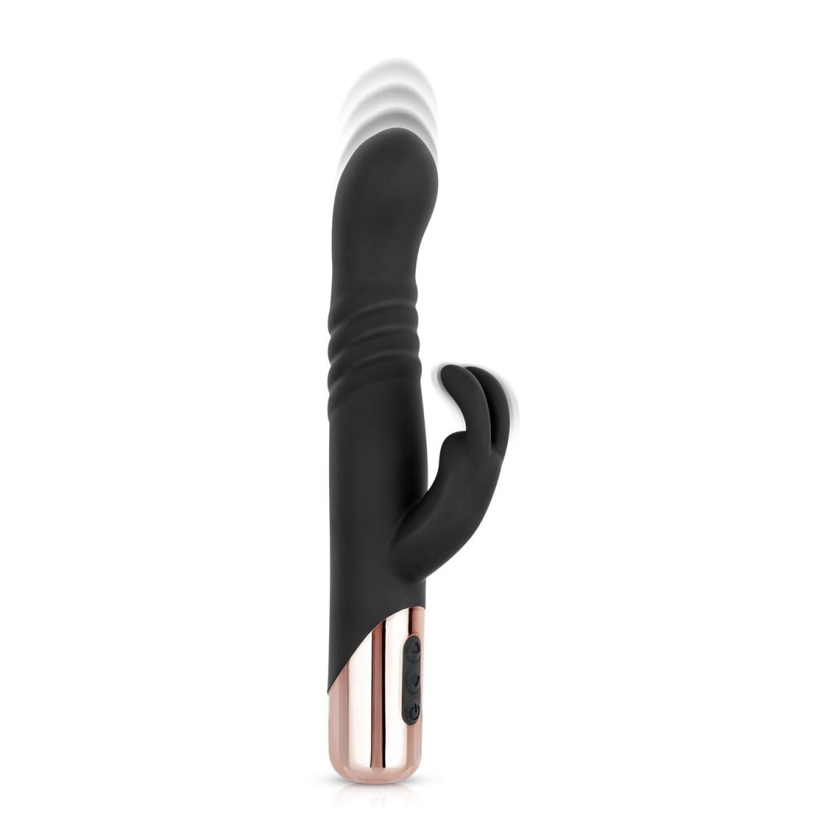 Prirážací vibrátor Rosy Gold Nouveau Thrusting Rabbit