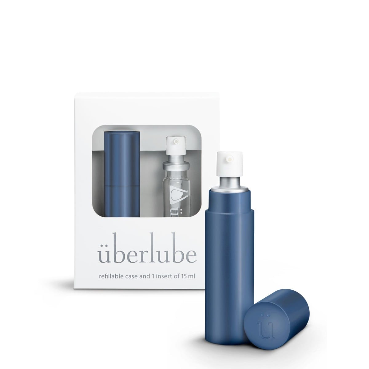 Sada silikonového lubrikantu s cestovním pouzdrem Überlube Good-to-Go Traveler 15 ml modrá