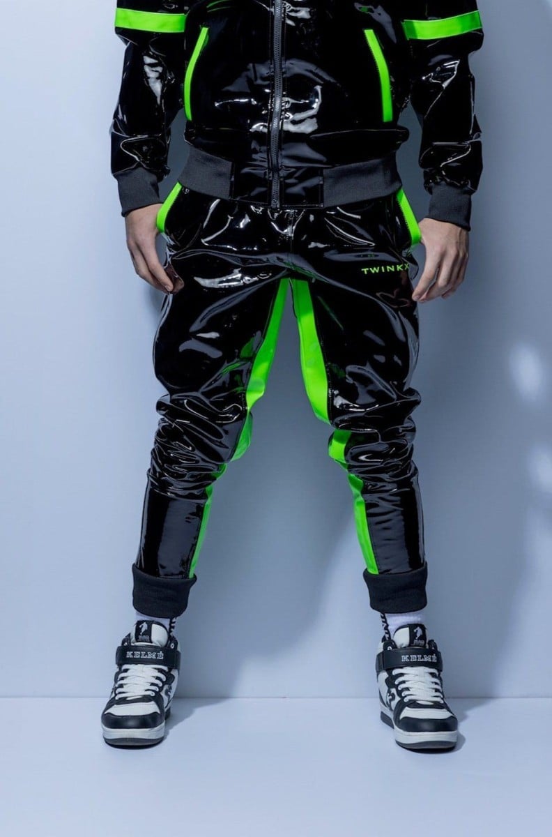 Nohavice Twink X Datingstar PVC PRO čierno-zelené