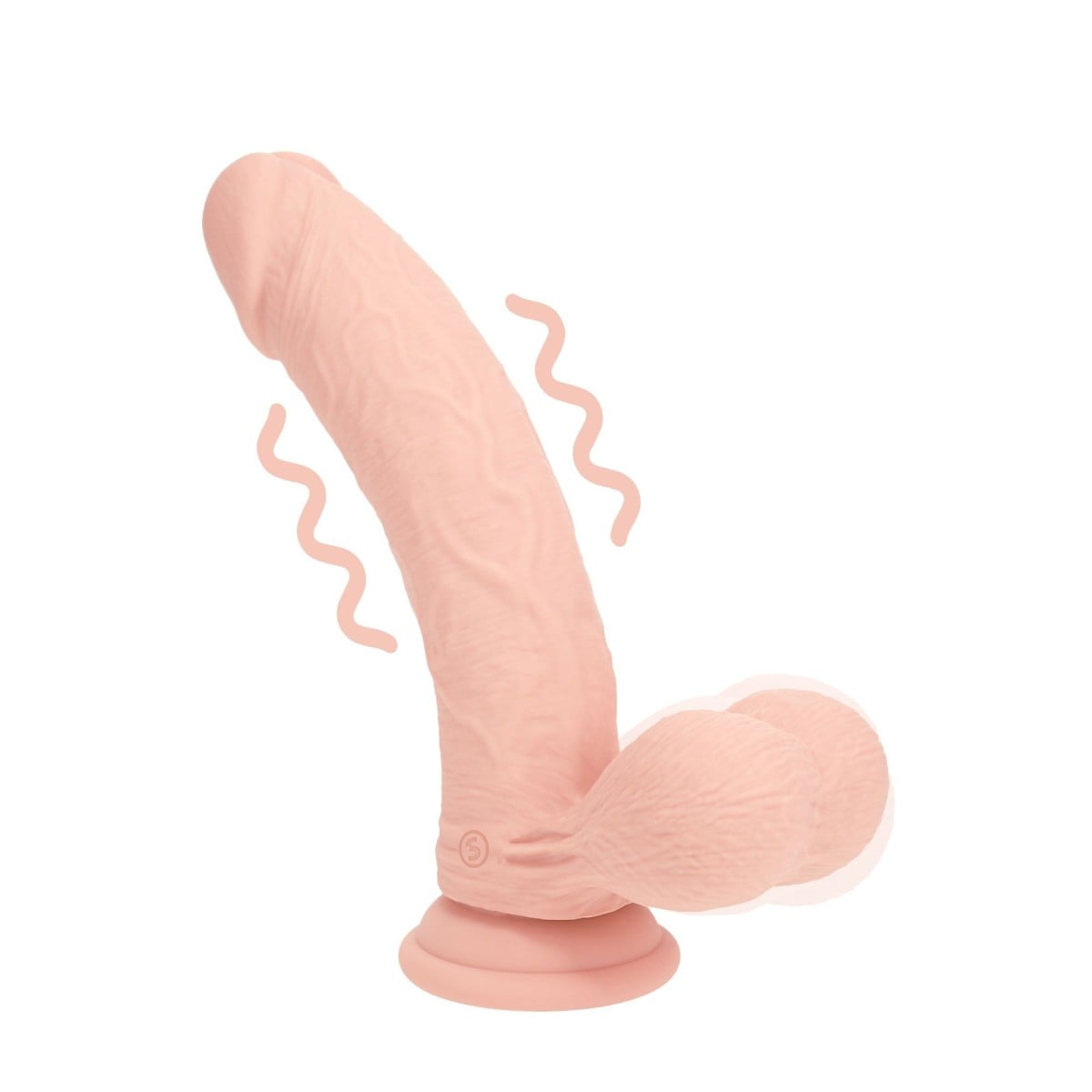Vibračné dildo s pohyblivými semenníkmi RealRock 7″ Flesh